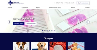 Разработка сайта для ветеринарной лаборатории Экви Лаб